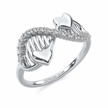 Infinity Wave Silver Ring - White Gold - Image 1