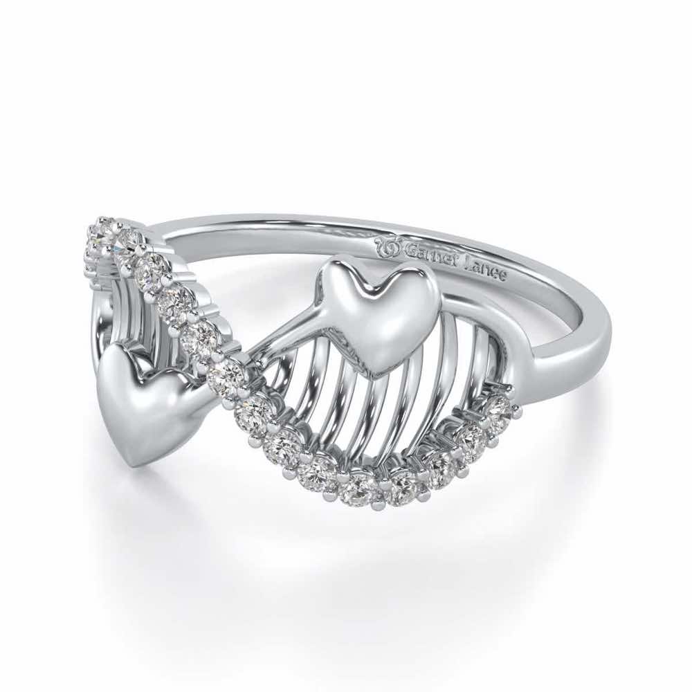 Infinity Wave Silver Ring - White Gold - Image 2