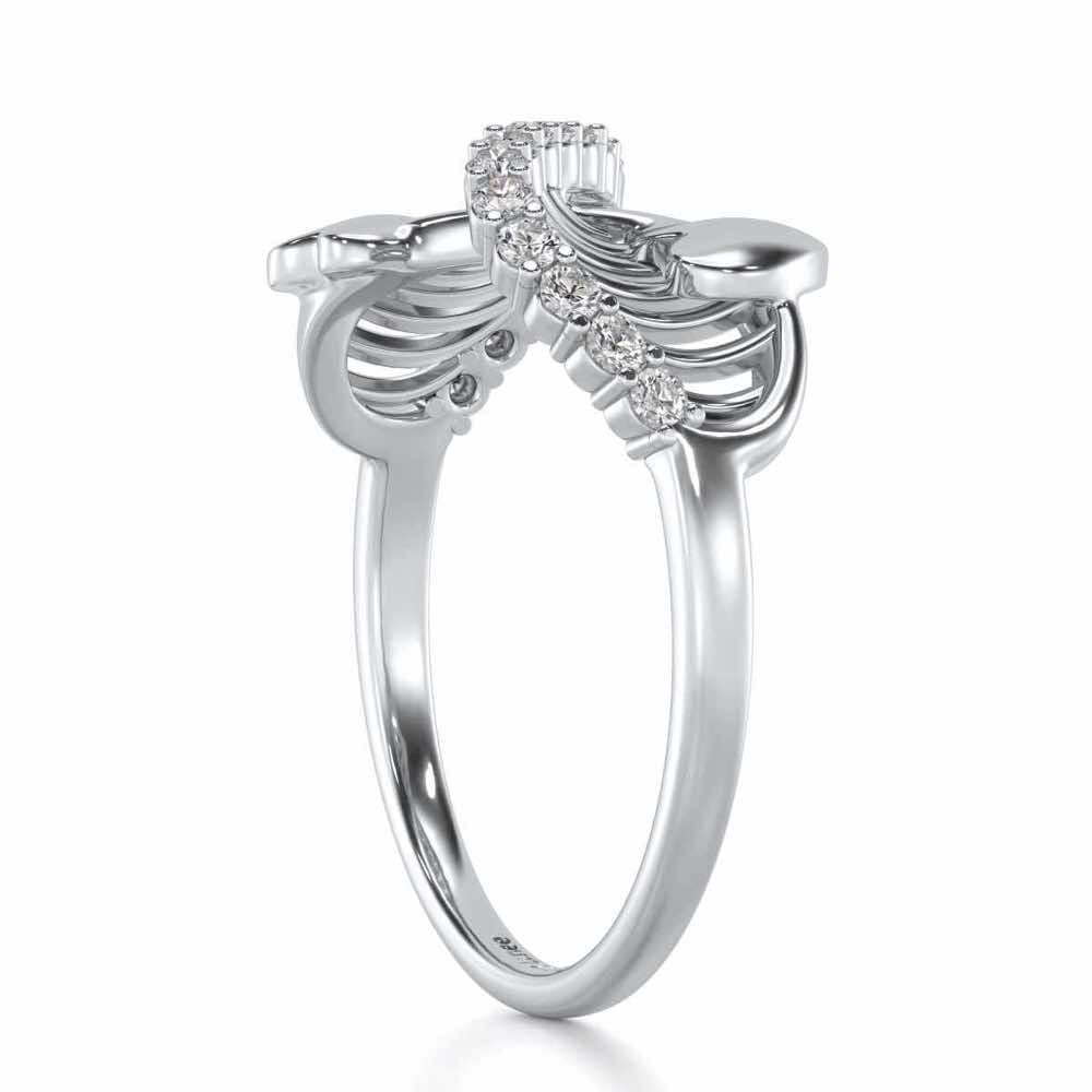 Infinity Wave Silver Ring - White Gold - Image 3