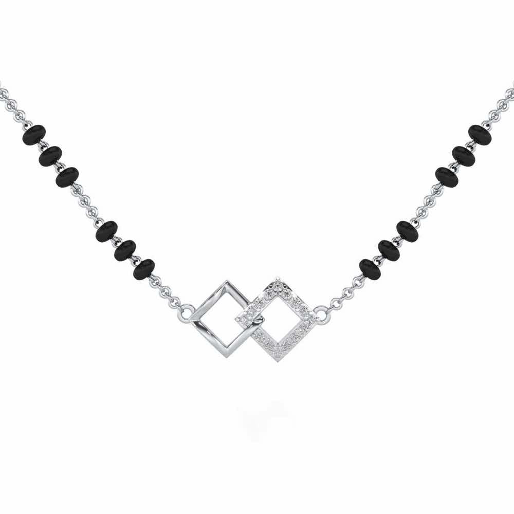 Inter-Locked Silver Mangalsutra - White Gold - Image 1