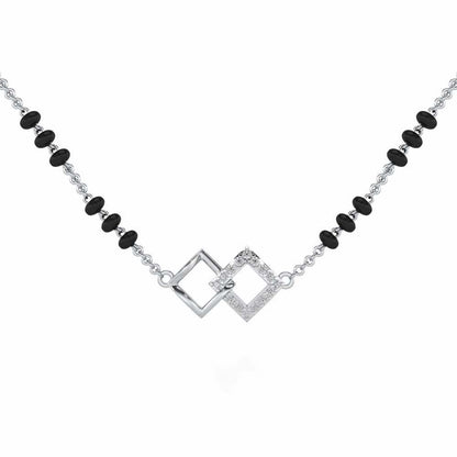 Inter-Locked Silver Mangalsutra - White Gold - Image 1