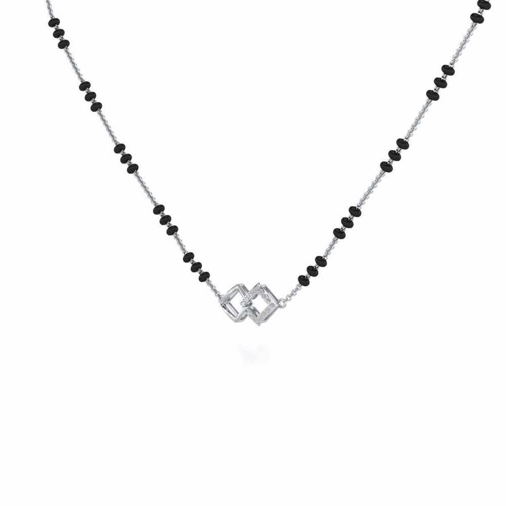 Inter-Locked Silver Mangalsutra - White Gold - Image 2