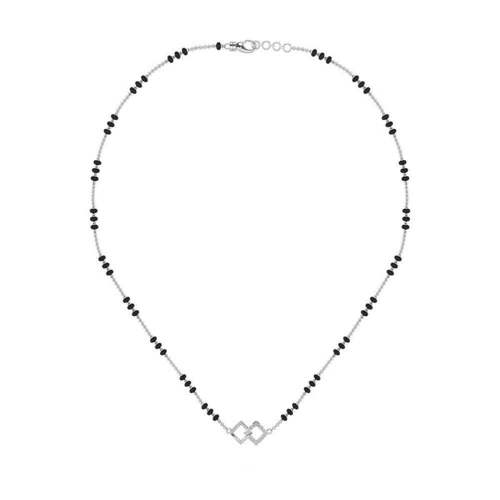 Inter-Locked Silver Mangalsutra - White Gold - Image 3