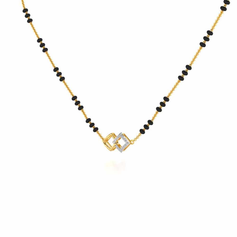 Inter-Locked Silver Mangalsutra - Yellow Gold - Image 2