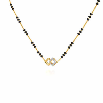 Inter-Locked Silver Mangalsutra - Yellow Gold - Image 2