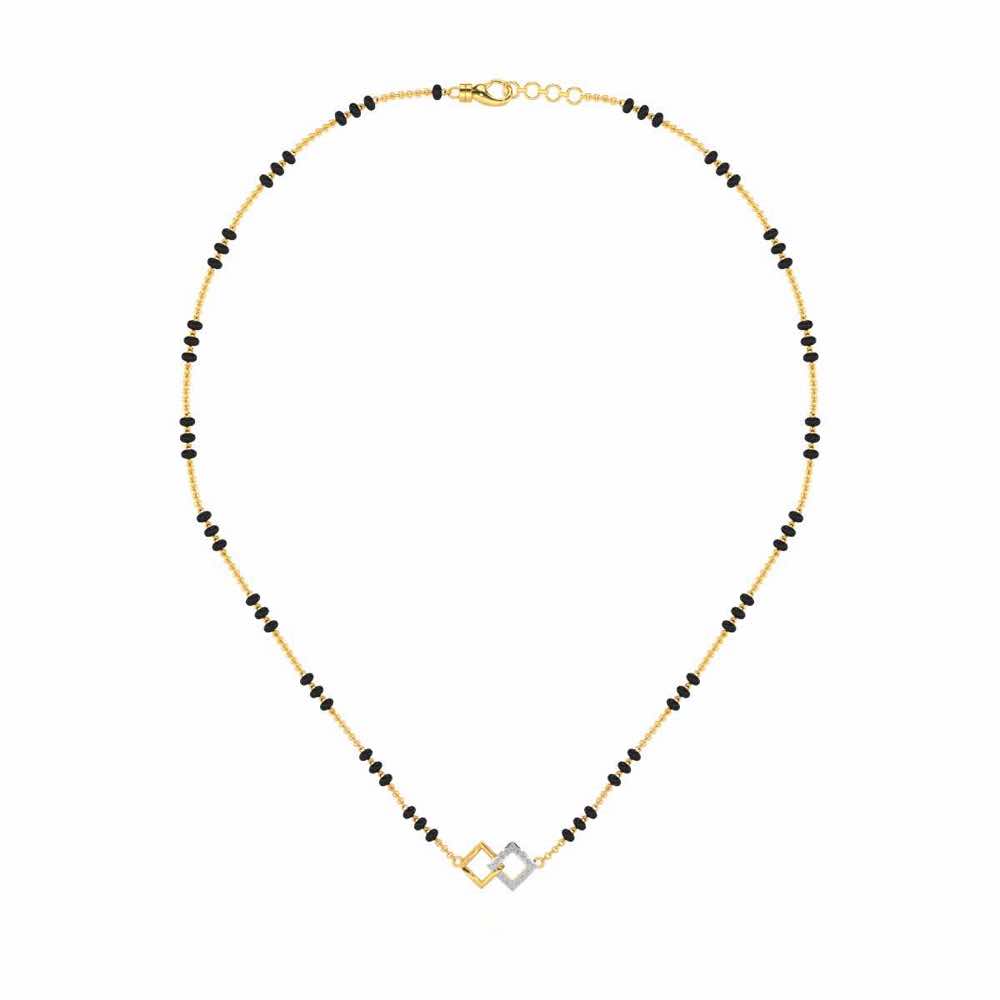 Inter-Locked Silver Mangalsutra - Yellow Gold - Image 3