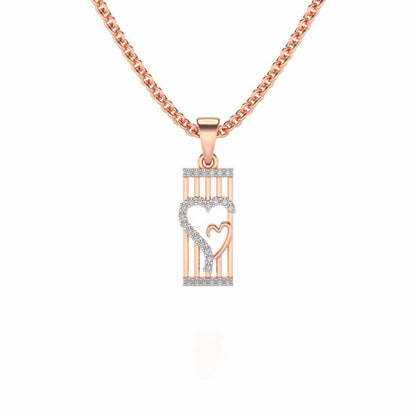 Interloacked Heart Silver Pendant - Rose Gold - Image 1