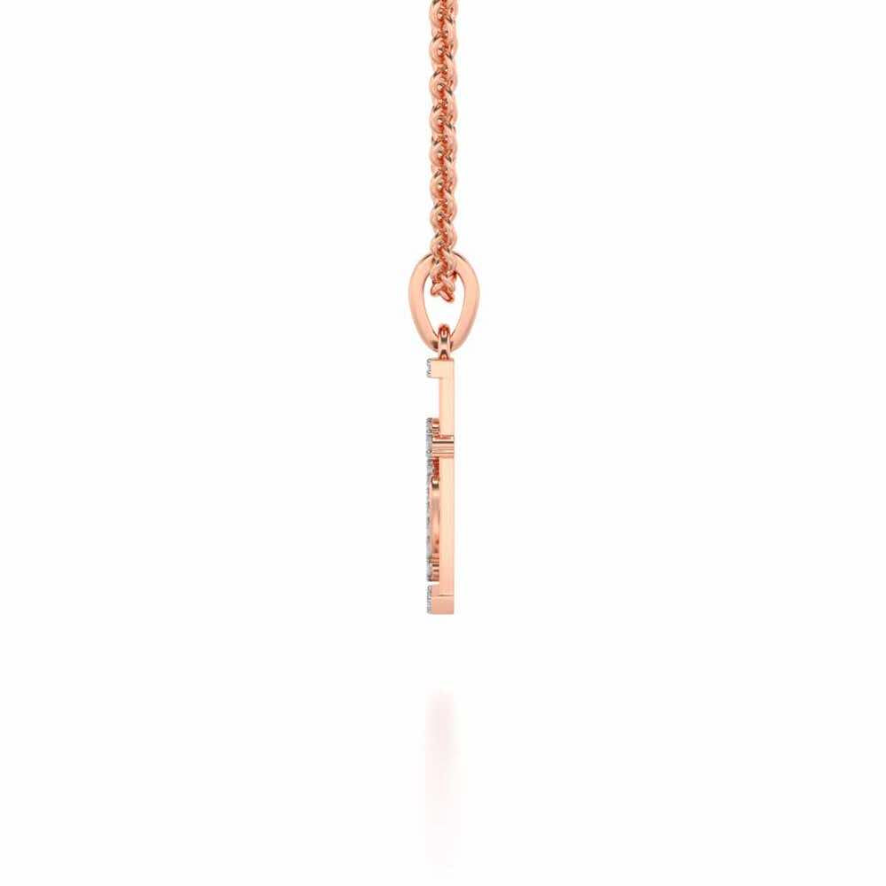 Interloacked Heart Silver Pendant - Rose Gold - Image 3