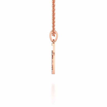 Interloacked Heart Silver Pendant - Rose Gold - Image 3