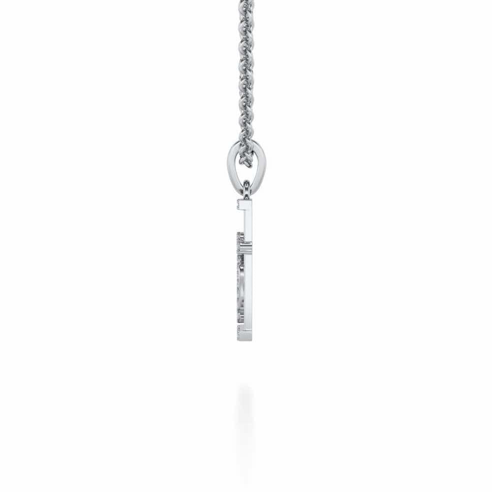 Interloacked Heart Silver Pendant - White Gold - Image 3