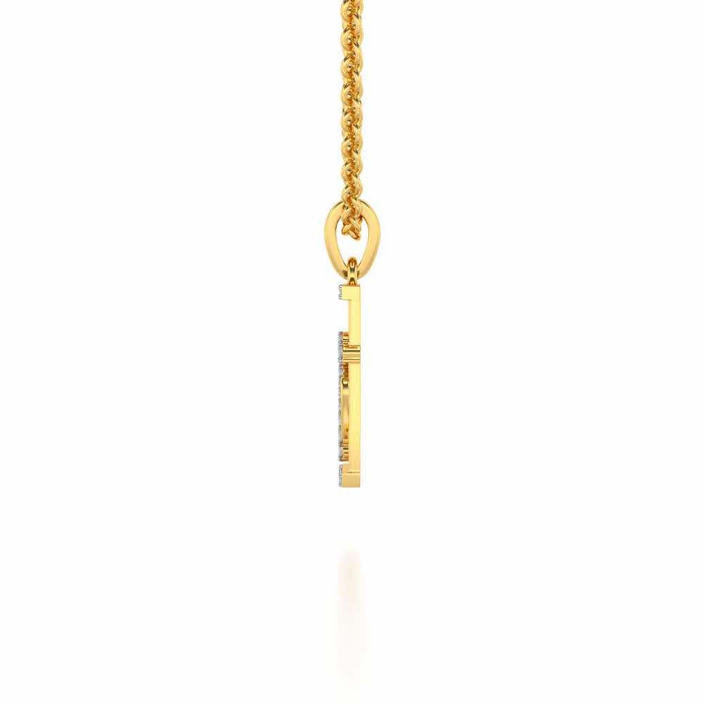 Interloacked Heart Silver Pendant - Yellow Gold - Image 3