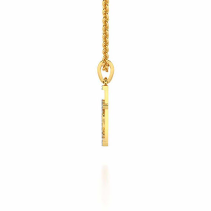 Interloacked Heart Silver Pendant - Yellow Gold - Image 3