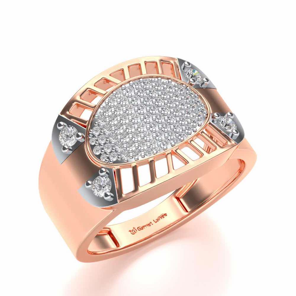 Intrepid Silver Ring For Men - Rose Gold - Image 1