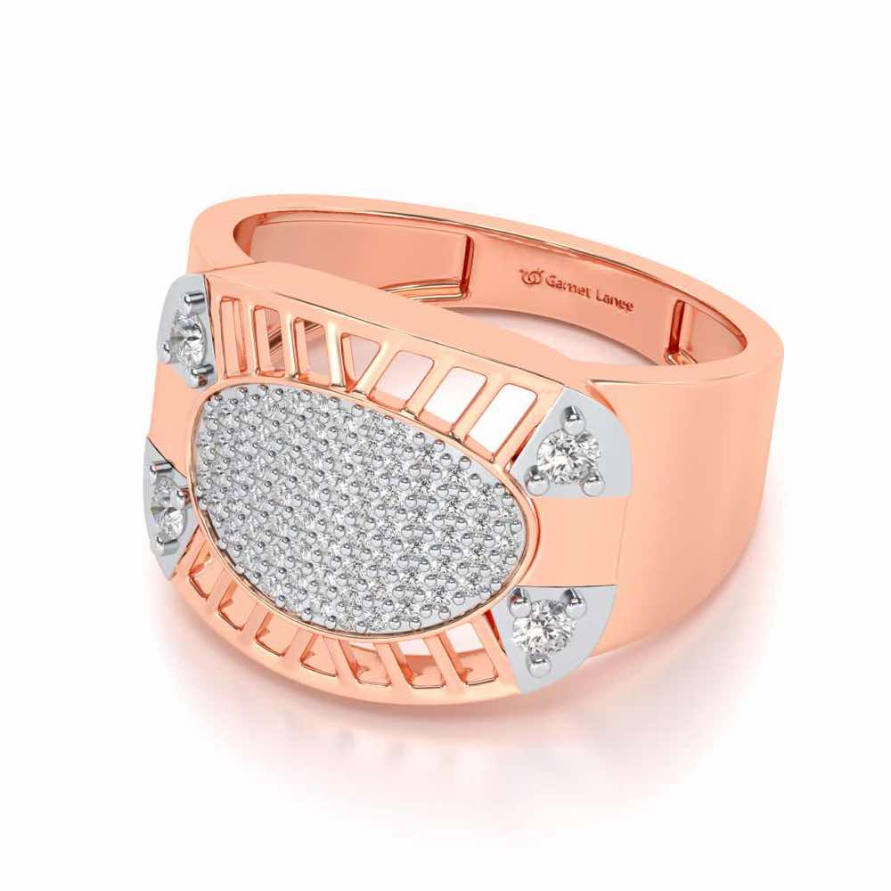 Intrepid Silver Ring For Men - Rose Gold - Image 2