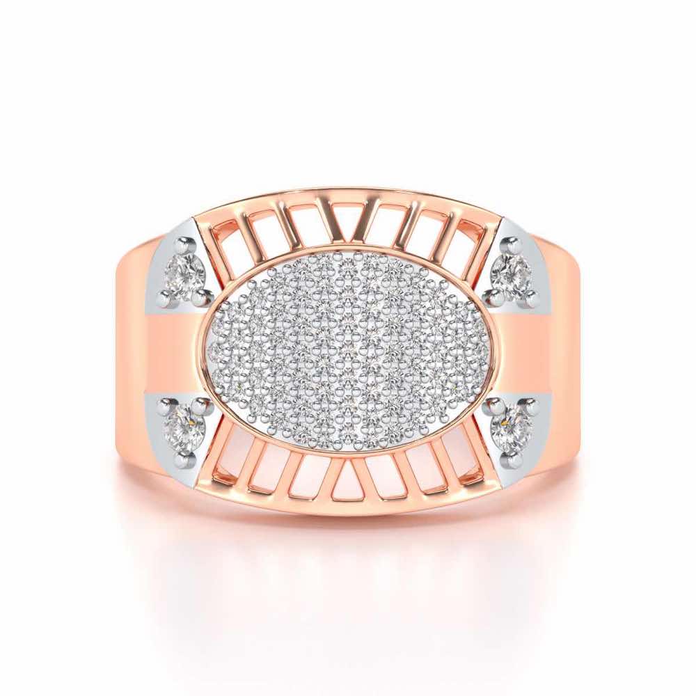 Intrepid Silver Ring For Men - Rose Gold - Image 4