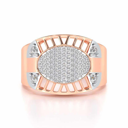 Intrepid Silver Ring For Men - Rose Gold - Image 4