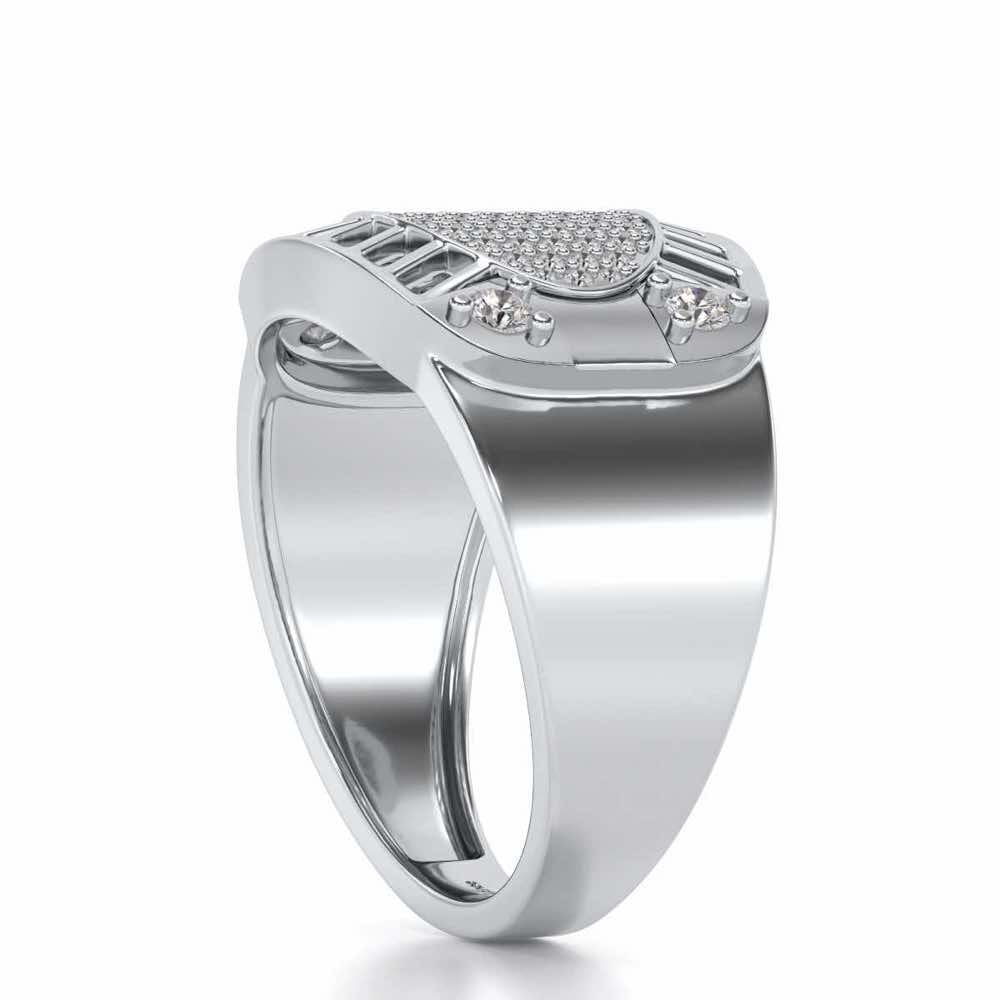 Intrepid Silver Ring For Men - White Gold - Image 3