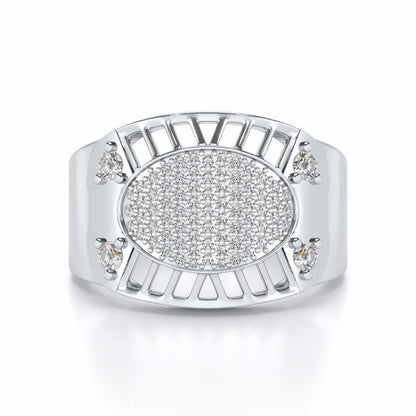 Intrepid Silver Ring For Men - White Gold - Image 4