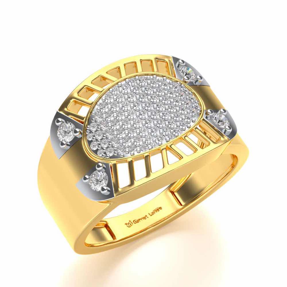 Intrepid Silver Ring For Men - Yellow Gold - Image 1