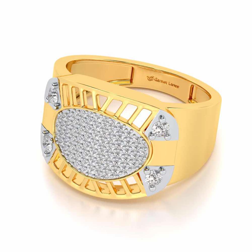 Intrepid Silver Ring For Men - Yellow Gold - Image 2