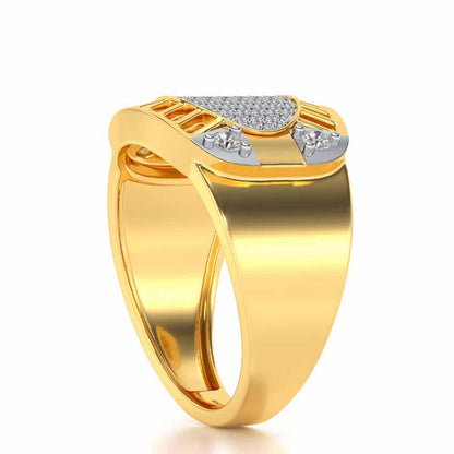 Intrepid Silver Ring For Men - Yellow Gold - Image 3