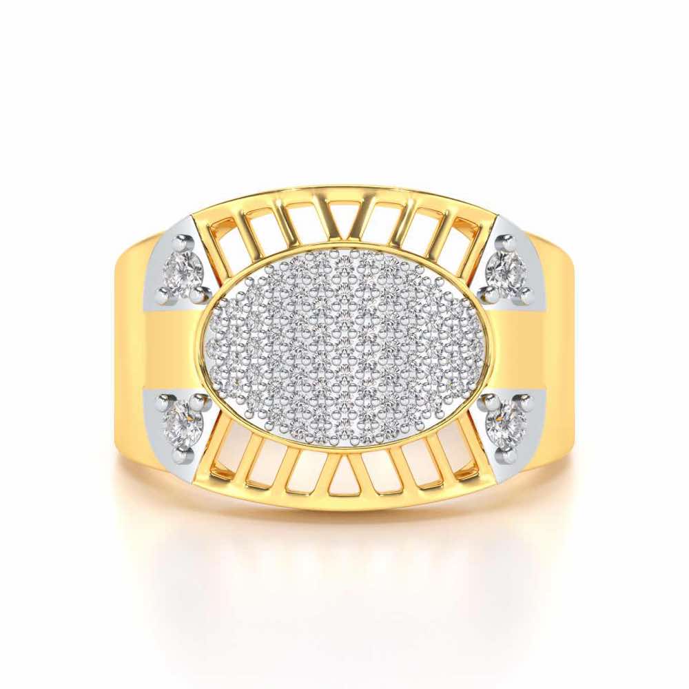Intrepid Silver Ring For Men - Yellow Gold - Image 4