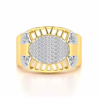 Intrepid Silver Ring For Men - Yellow Gold - Image 4