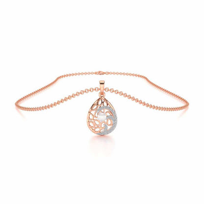 Intricate Silver Pearl Pendant - Rose Gold - Image 3