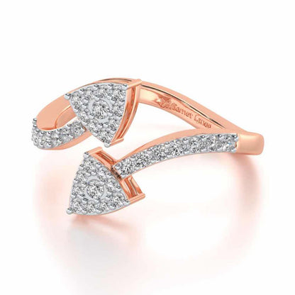 Inverted Arrows Silver Ring - Rose Gold - Image 2