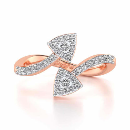Inverted Arrows Silver Ring - Rose Gold - Image 4