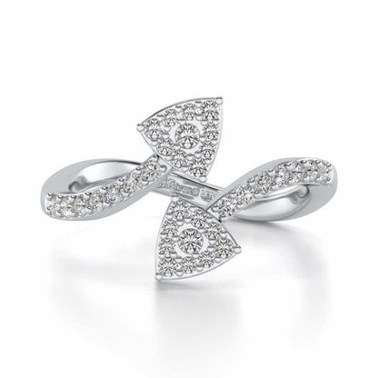 Inverted Arrows Silver Ring - White Gold - Image 4