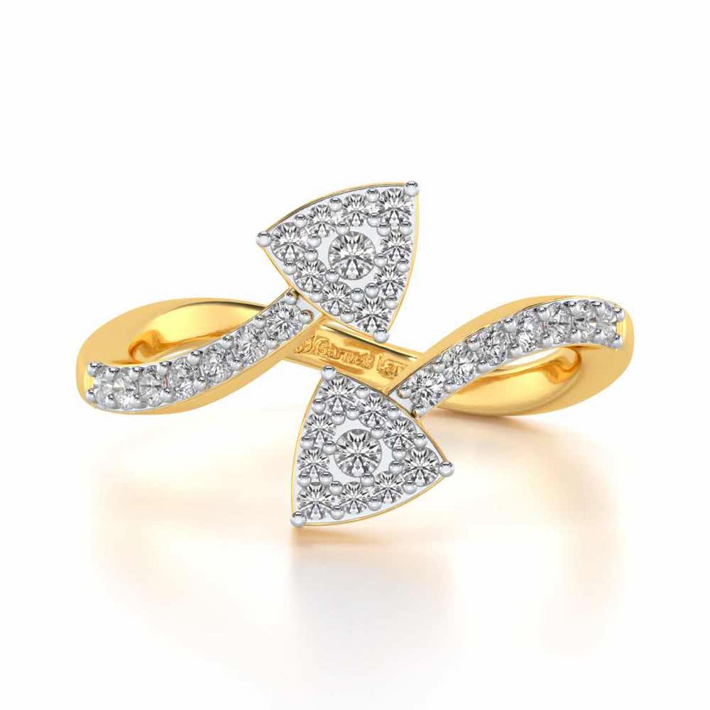 Inverted Arrows Silver Ring - Yellow Gold - Image 4