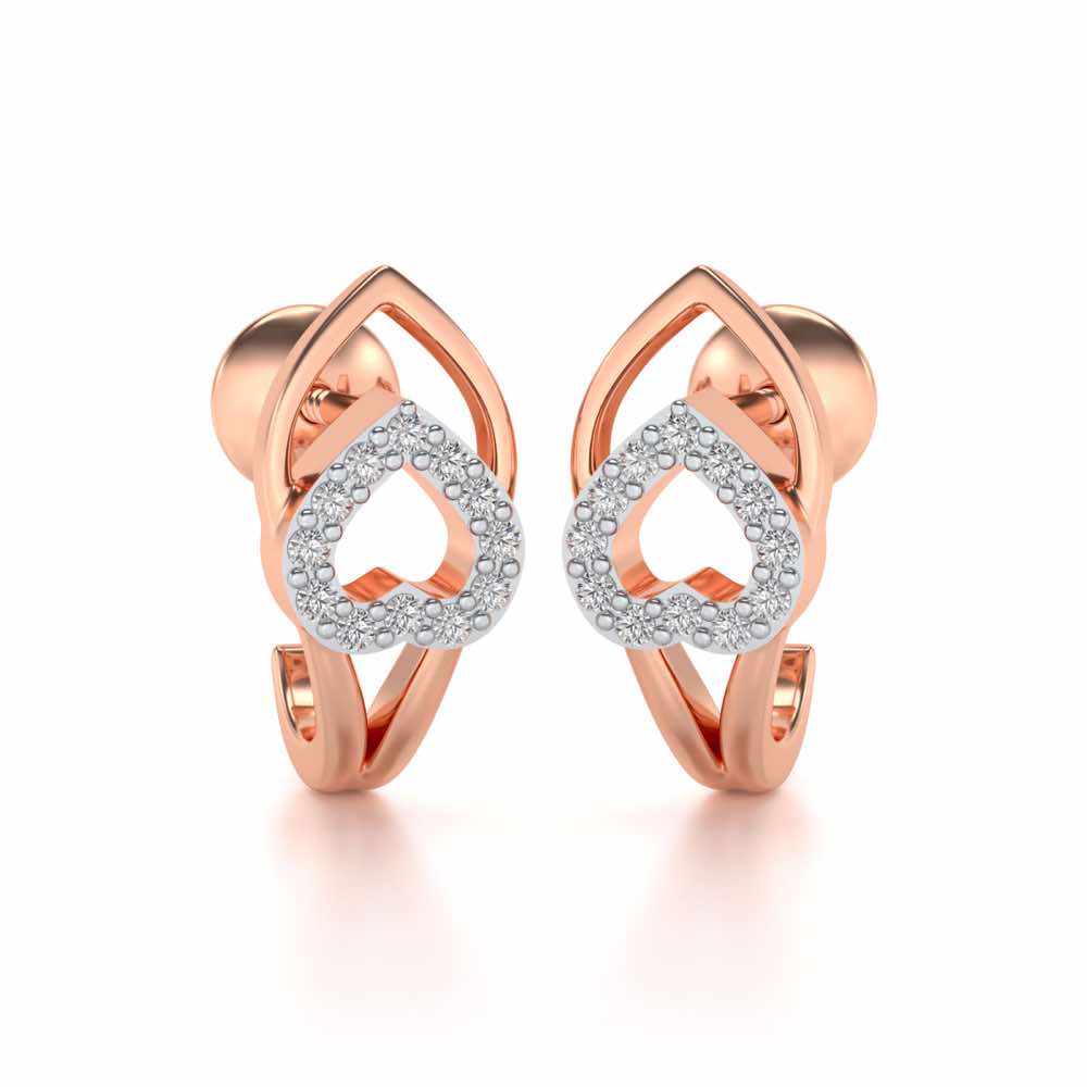 Inverted Core Silver Bali Earrings - Rose Gold - Image 1