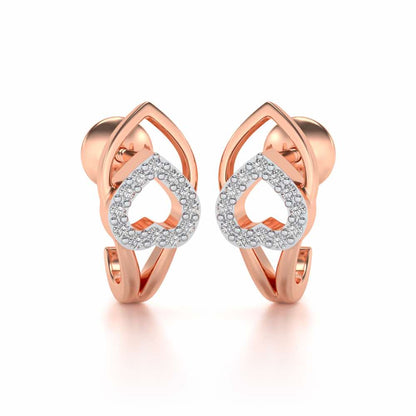 Inverted Core Silver Bali Earrings - Rose Gold - Image 1