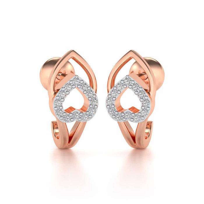 Inverted Core Silver Bali Earrings - Rose Gold - Image 1