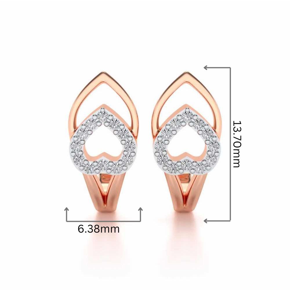 Inverted Core Silver Bali Earrings - Rose Gold - Image 2