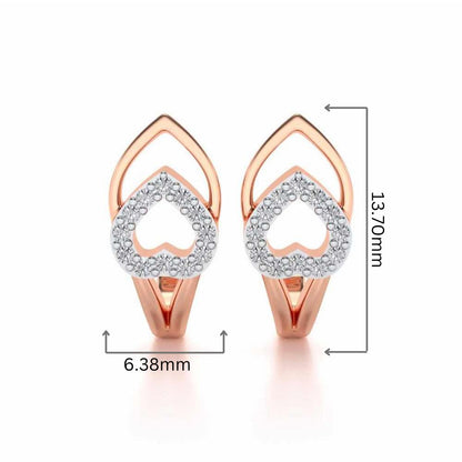 Inverted Core Silver Bali Earrings - Rose Gold - Image 2