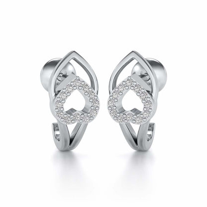 Inverted Core Silver Bali Earrings - White Gold - Image 1