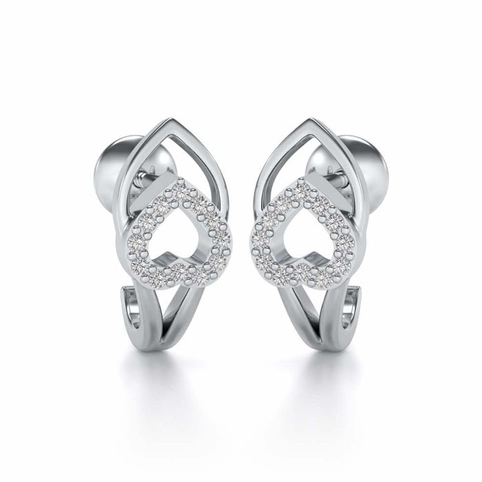 Inverted Core Silver Bali Earrings - White Gold - Image 1