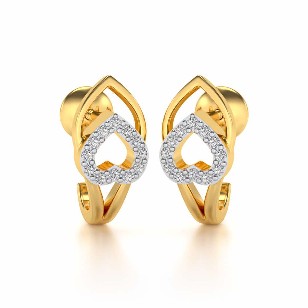 Inverted Core Silver Bali Earrings - Yellow Gold - Image 1