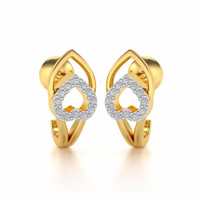 Inverted Core Silver Bali Earrings - Yellow Gold - Image 1