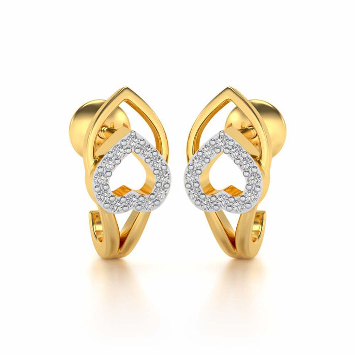 Inverted Core Silver Bali Earrings - Yellow Gold - Image 1