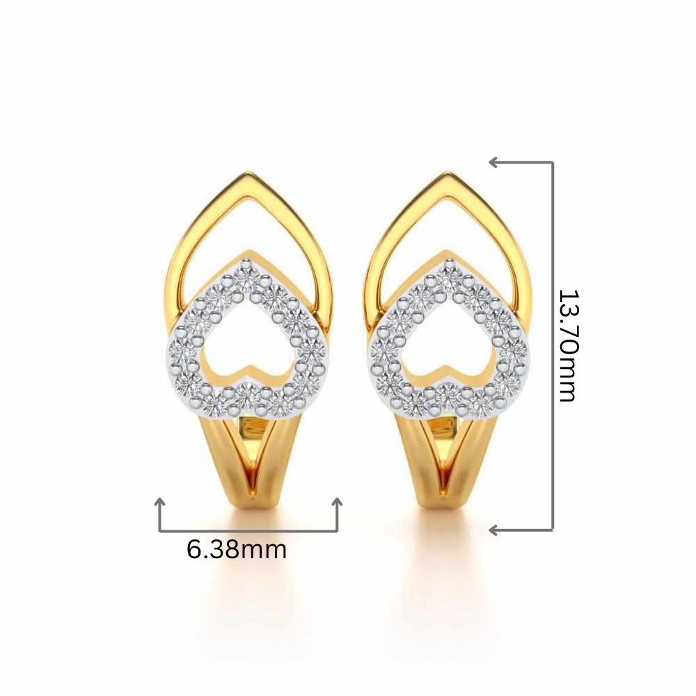 Inverted Core Silver Bali Earrings - Yellow Gold - Image 2