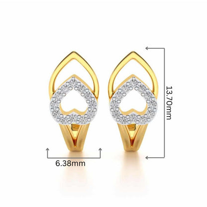 Inverted Core Silver Bali Earrings - Yellow Gold - Image 2