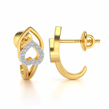 Inverted Core Silver Bali Earrings - Yellow Gold - Image 4