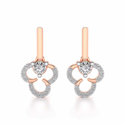 Inverted Flower Earring Drops - Rose Gold - Image 1