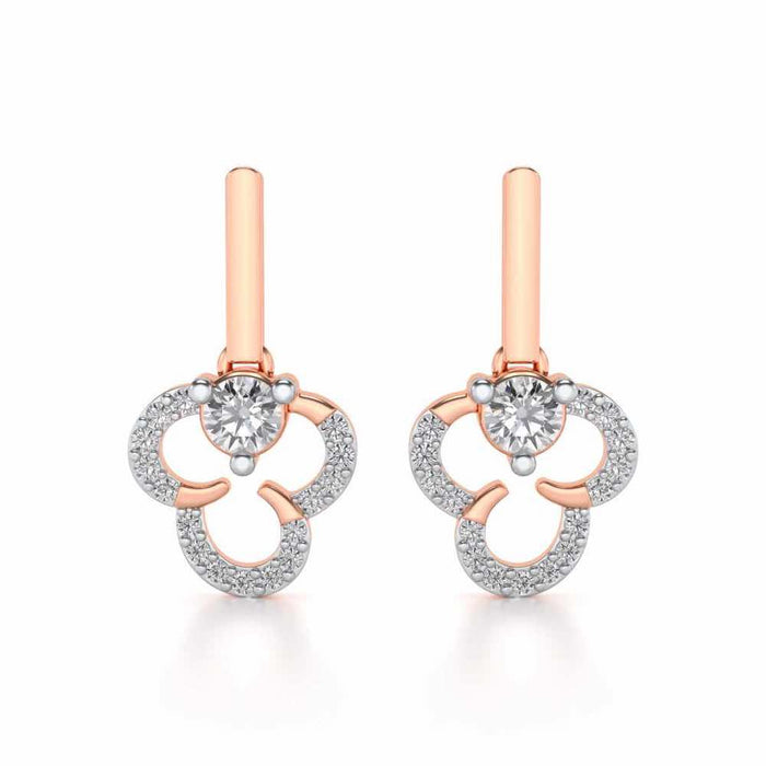 Inverted Flower Earring Drops - Rose Gold - Image 1