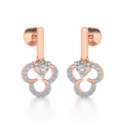 Inverted Flower Earring Drops - Rose Gold - Image 2
