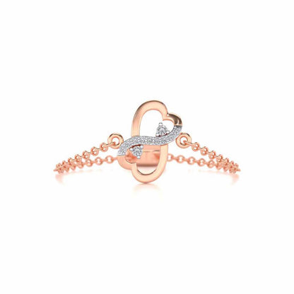 Inverted Heart Adjustable Silver Ring - Rose Gold - Image 4