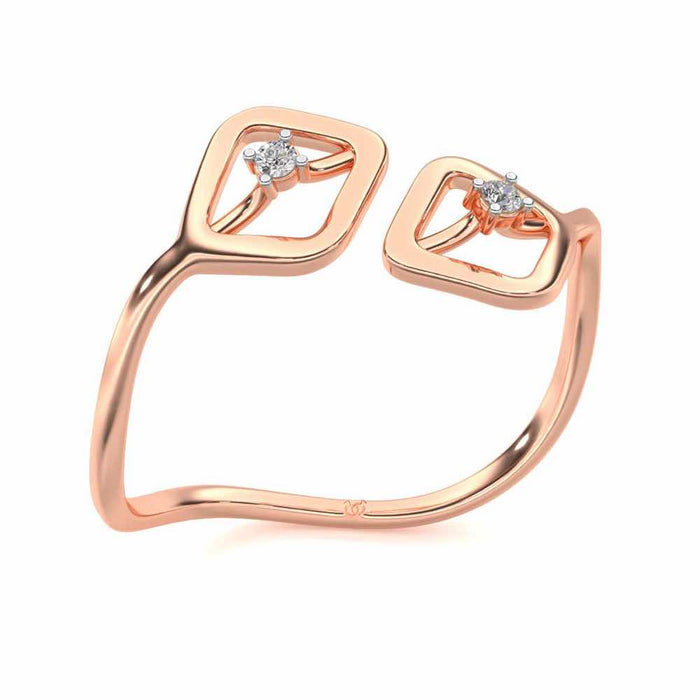 Inverted Twigs Silver Ring - Rose Gold - Image 1